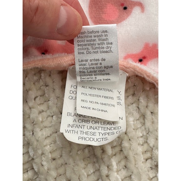 Modern Baby Pink Elephant Lovey Security Blanket Teether Rattle Plush Toy - Picture 4 of 12